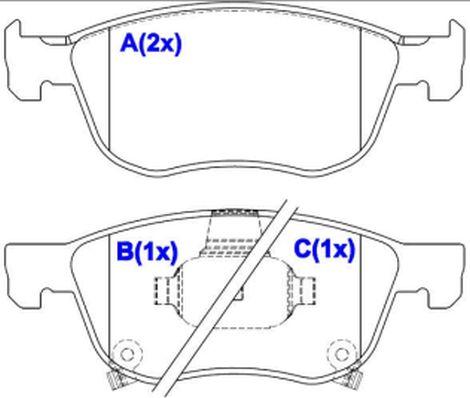 EUROREPAR 1643082780 - Гальмівні колодки, дискові гальма autocars.com.ua