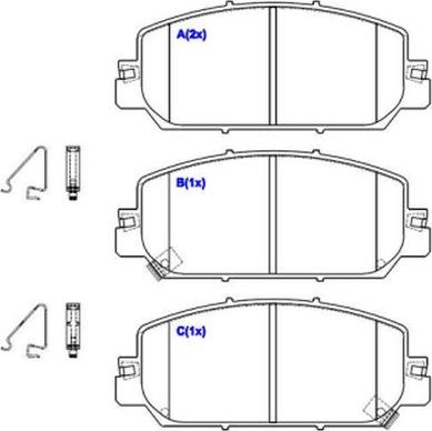 EUROREPAR 1643083580 - Гальмівні колодки, дискові гальма autocars.com.ua