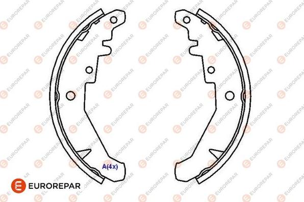 EUROREPAR 1643185980 - Комплект гальм, барабанний механізм autocars.com.ua