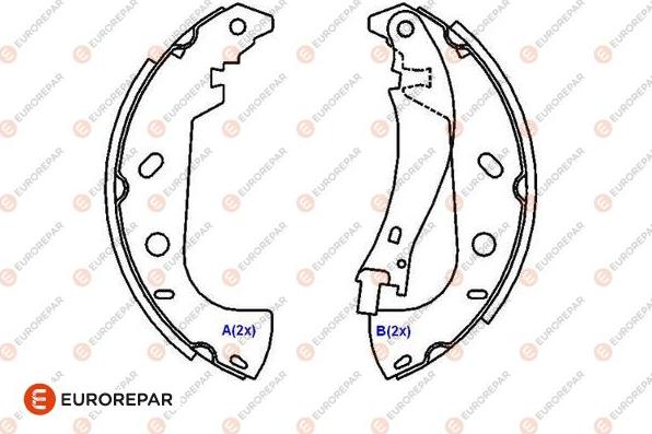 EUROREPAR 1643186080 - Комплект гальм, барабанний механізм autocars.com.ua