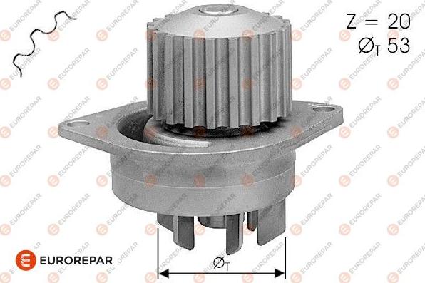 EUROREPAR 1673341580 - Водяний насос autocars.com.ua