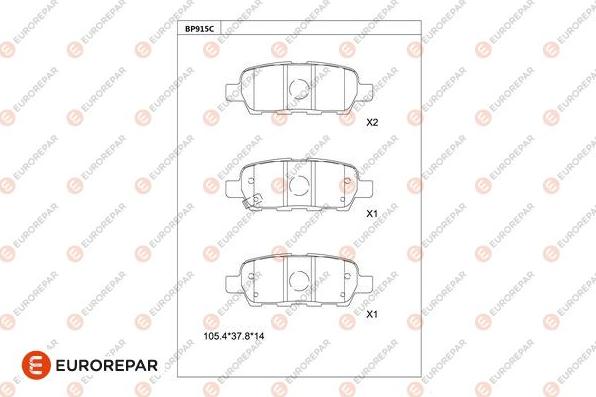 EUROREPAR 1677811780 - Тормозные колодки, дисковые, комплект autodnr.net