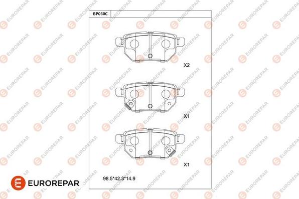 EUROREPAR 1677812480 - Тормозные колодки, дисковые, комплект autodnr.net