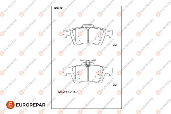 EUROREPAR 1677812980 - Тормозные колодки, дисковые, комплект autodnr.net