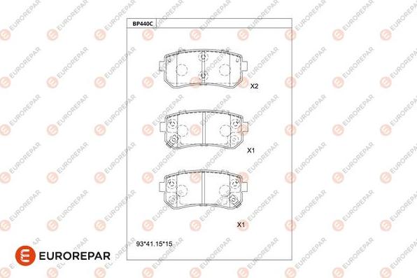 EUROREPAR 1681206880 - Гальмівні колодки, дискові гальма autocars.com.ua