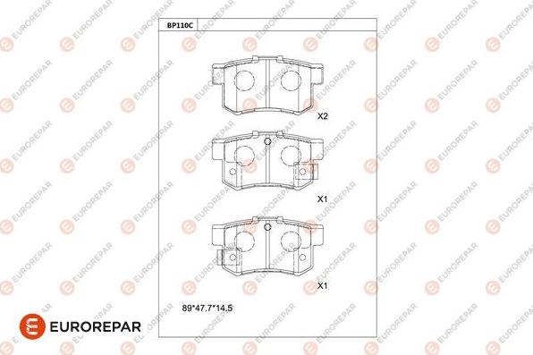 EUROREPAR 1681207180 - Тормозные колодки, дисковые, комплект autodnr.net