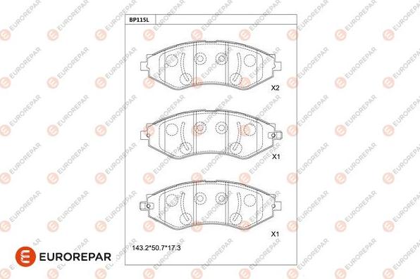 EUROREPAR 1681207780 - Тормозные колодки, дисковые, комплект autodnr.net