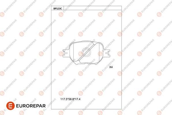 EUROREPAR 1681207880 - Тормозные колодки, дисковые, комплект avtokuzovplus.com.ua