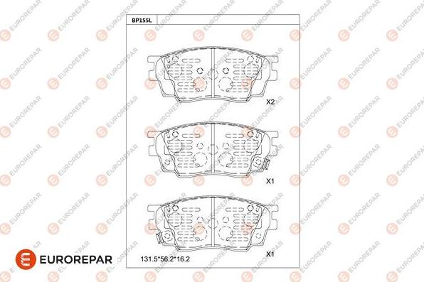 EUROREPAR 1681208080 - Тормозные колодки, дисковые, комплект avtokuzovplus.com.ua