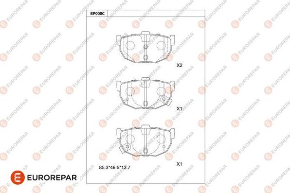 EUROREPAR 1681208180 - Тормозные колодки, дисковые, комплект autodnr.net