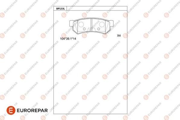 EUROREPAR 1681208280 - Тормозные колодки, дисковые, комплект autodnr.net