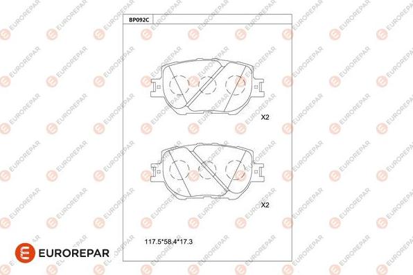 EUROREPAR 1681208480 - Тормозные колодки, дисковые, комплект autodnr.net