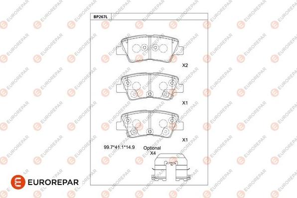 EUROREPAR 1681208880 - Тормозные колодки, дисковые, комплект autodnr.net