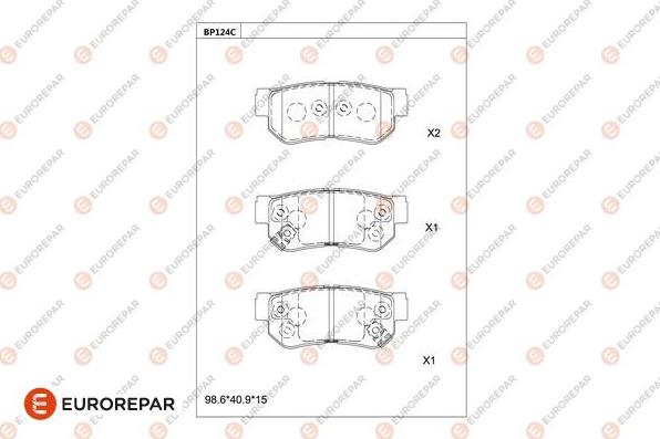 EUROREPAR 1681209280 - Гальмівні колодки, дискові гальма autocars.com.ua