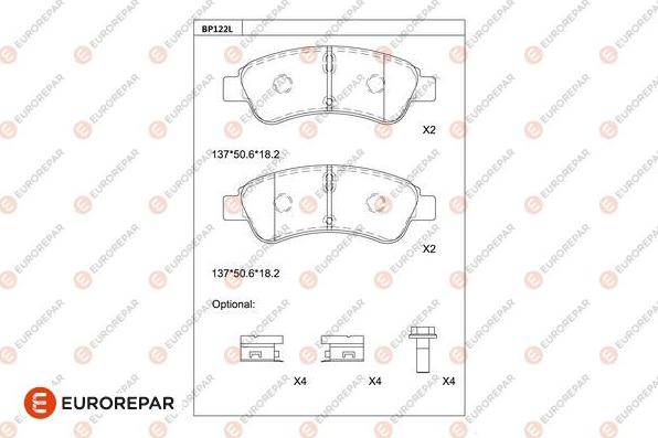 EUROREPAR 1681209380 - Тормозные колодки, дисковые, комплект autodnr.net