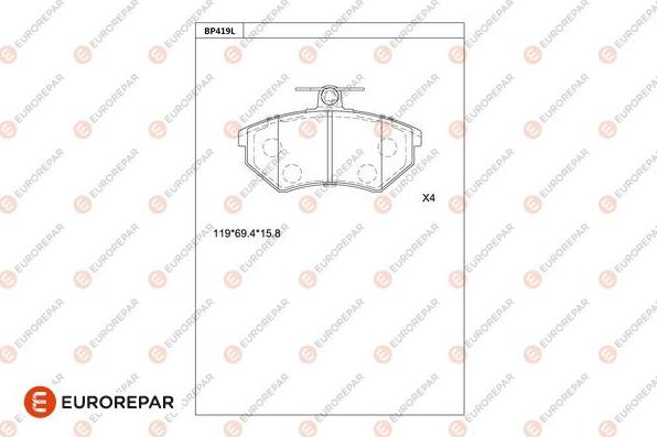 EUROREPAR 1681209980 - Гальмівні колодки, дискові гальма autocars.com.ua