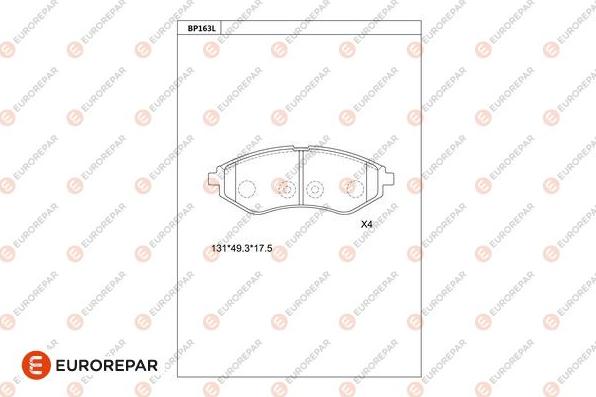 EUROREPAR 1681210180 - Гальмівні колодки, дискові гальма autocars.com.ua