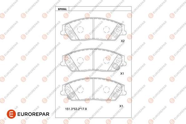 EUROREPAR 1681211080 - Тормозные колодки, дисковые, комплект autodnr.net