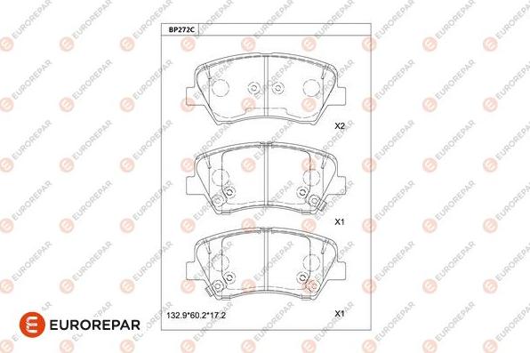 EUROREPAR 1681211180 - Тормозные колодки, дисковые, комплект autodnr.net