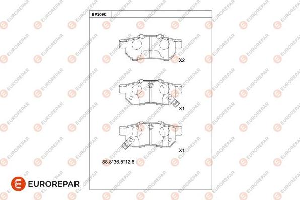 EUROREPAR 1681211280 - Тормозные колодки, дисковые, комплект autodnr.net