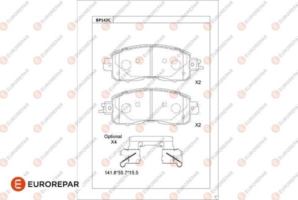 EUROREPAR 1681212180 - Тормозные колодки, дисковые, комплект autodnr.net