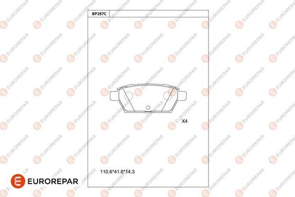 EUROREPAR 1681212480 - Тормозные колодки, дисковые, комплект autodnr.net