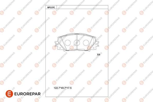 EUROREPAR 1681212680 - Тормозные колодки, дисковые, комплект avtokuzovplus.com.ua