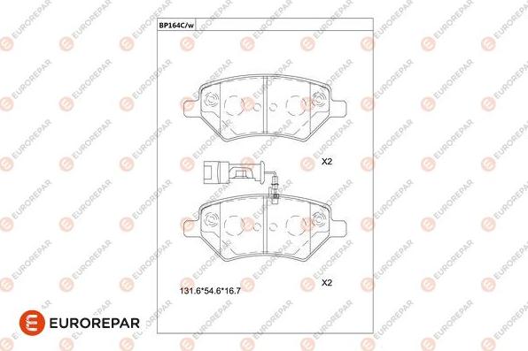 EUROREPAR 1681213580 - Гальмівні колодки, дискові гальма autocars.com.ua