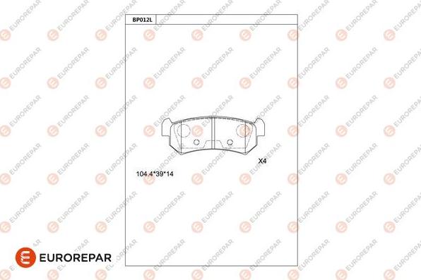 EUROREPAR 1681213680 - Тормозные колодки, дисковые, комплект avtokuzovplus.com.ua