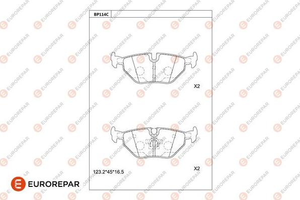 EUROREPAR 1681214080 - Гальмівні колодки, дискові гальма autocars.com.ua