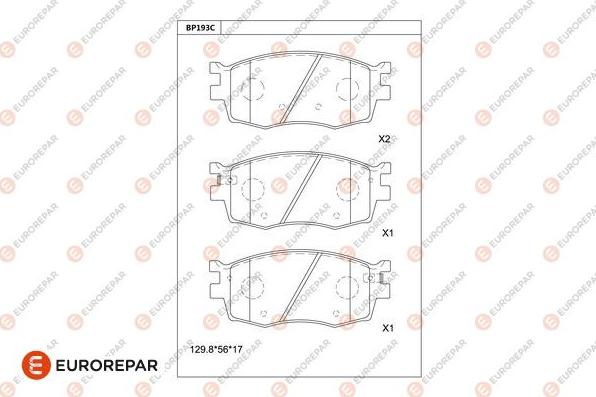 EUROREPAR 1681214280 - Гальмівні колодки, дискові гальма autocars.com.ua