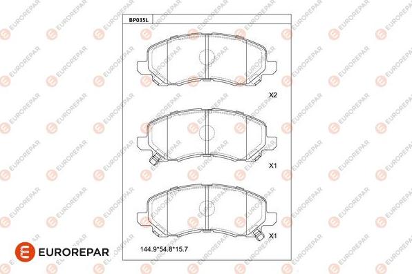 EUROREPAR 1681214480 - Тормозные колодки, дисковые, комплект autodnr.net