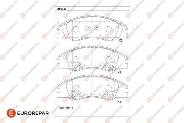 EUROREPAR 1681214680 - Тормозные колодки, дисковые, комплект autodnr.net