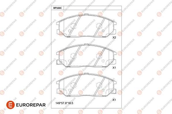 EUROREPAR 1681214780 - Тормозные колодки, дисковые, комплект autodnr.net