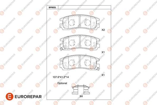 EUROREPAR 1681214980 - Тормозные колодки, дисковые, комплект autodnr.net