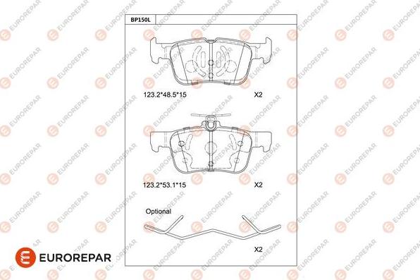 EUROREPAR 1681215380 - Тормозные колодки, дисковые, комплект autodnr.net