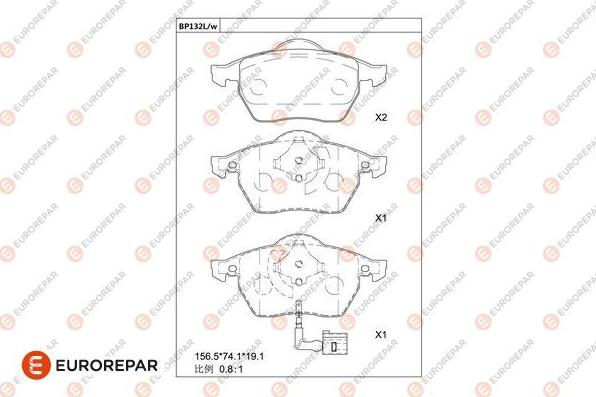 EUROREPAR 1681215680 - Тормозные колодки, дисковые, комплект autodnr.net