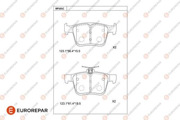 EUROREPAR 1681215980 - Тормозные колодки, дисковые, комплект autodnr.net