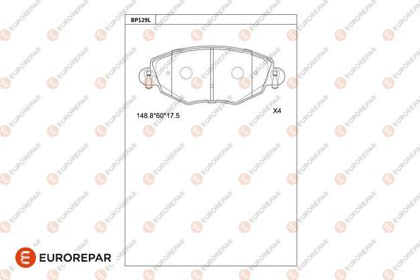 EUROREPAR 1681217180 - Тормозные колодки, дисковые, комплект autodnr.net