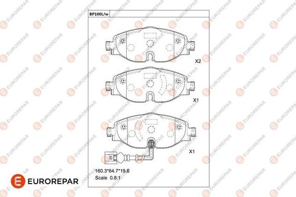 EUROREPAR 1681217280 - Тормозные колодки, дисковые, комплект autodnr.net