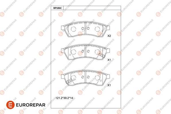 EUROREPAR 1681217380 - Тормозные колодки, дисковые, комплект avtokuzovplus.com.ua