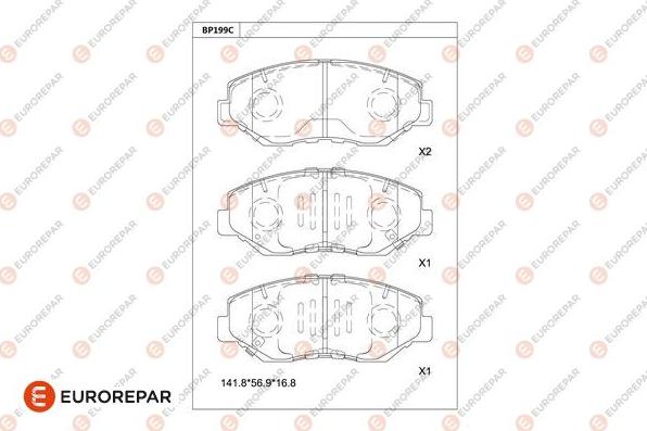 EUROREPAR 1681217480 - Гальмівні колодки, дискові гальма autocars.com.ua