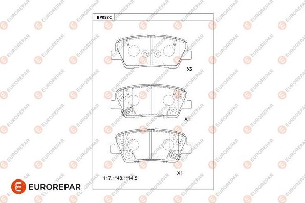 EUROREPAR 1681217580 - Гальмівні колодки, дискові гальма autocars.com.ua