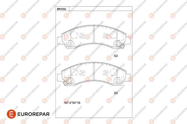 EUROREPAR 1681217880 - Тормозные колодки, дисковые, комплект autodnr.net