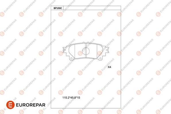 EUROREPAR 1681218080 - Гальмівні колодки, дискові гальма autocars.com.ua