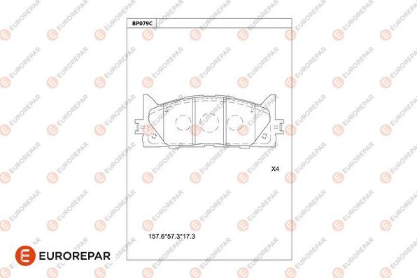 EUROREPAR 1681218280 - Тормозные колодки, дисковые, комплект avtokuzovplus.com.ua