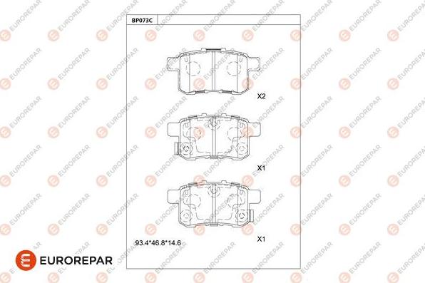 EUROREPAR 1681218580 - Тормозные колодки, дисковые, комплект autodnr.net