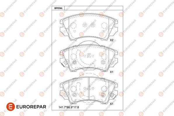 EUROREPAR 1681218880 - Тормозные колодки, дисковые, комплект autodnr.net