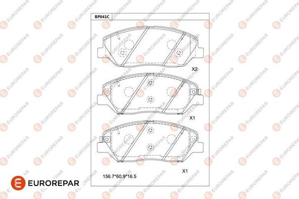 EUROREPAR 1681219180 - Гальмівні колодки, дискові гальма autocars.com.ua