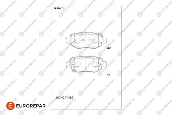 EUROREPAR 1681219280 - Гальмівні колодки, дискові гальма autocars.com.ua